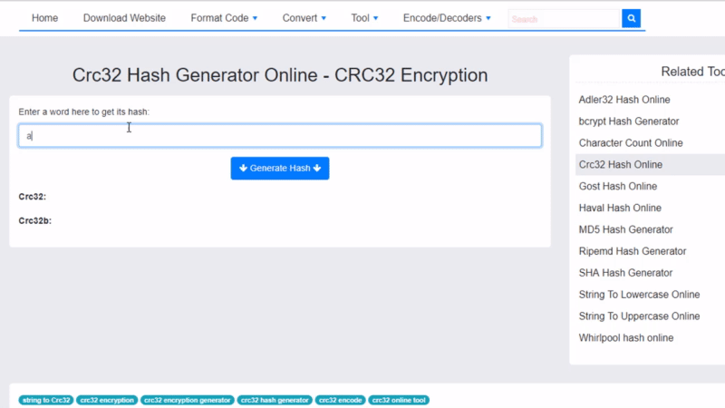 CRC32 Hash Online - أداة تجزئة سريعة وموثوقة