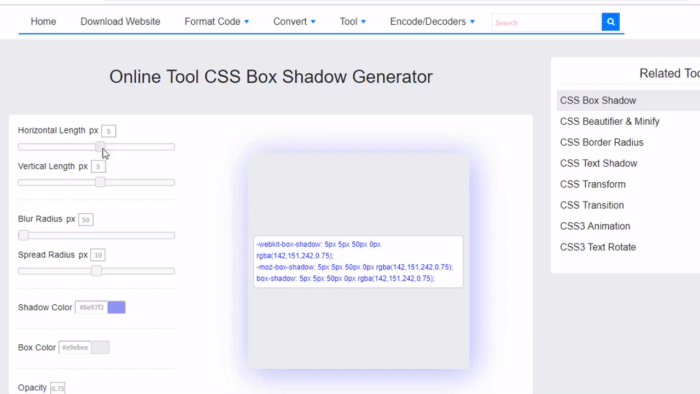 CSS box shadow blur