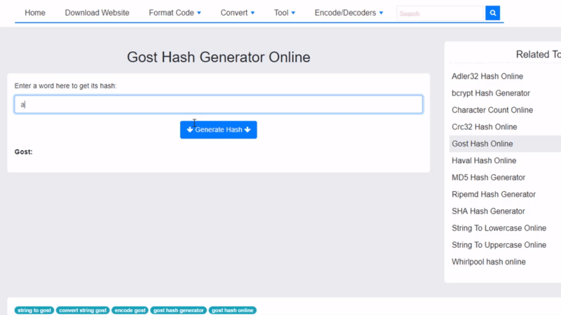 Gost ह्यास जेनरेटर अनलाइन