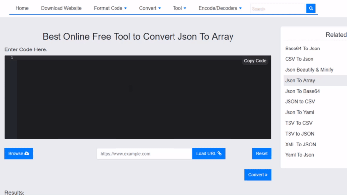 Công cụ chuyển đổi JSON sang mảng trực tuyến miễn phí