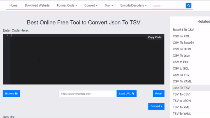 Công cụ chuyển đổi JSON sang TSV trực tuyến miễn phí