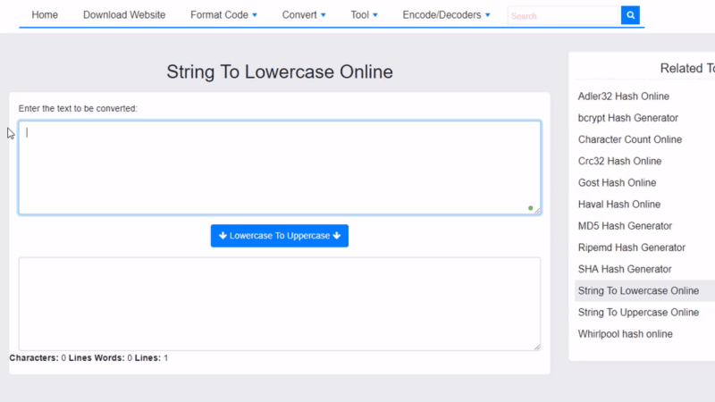 String To Lowercase Online - bfotool