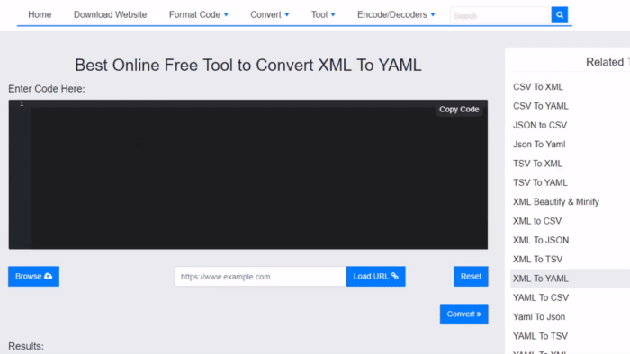 უფასო ონლაინ XML to YAML კონვერტორი
