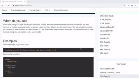 CSS Beautify Tool- Gratis online CSS-opmaker en -verfraaier