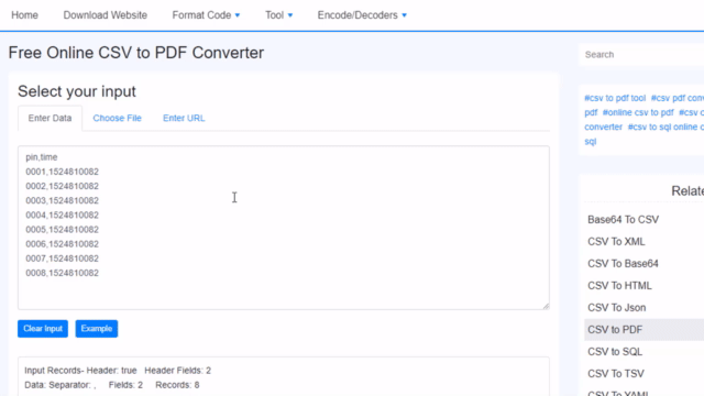 free pdf2csv converter