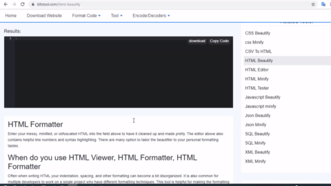 HTML Beautify Tool- Gratis online HTML-formatering og -forskønner