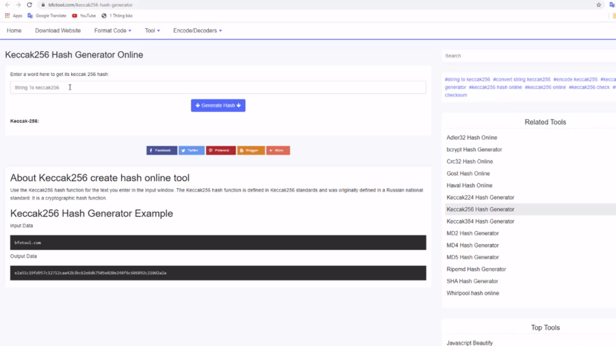 Keccak256 Генератор хэшей онлайн