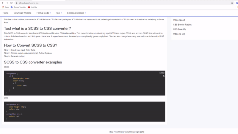 Penukar SCSS Kepada CSS Dalam Talian