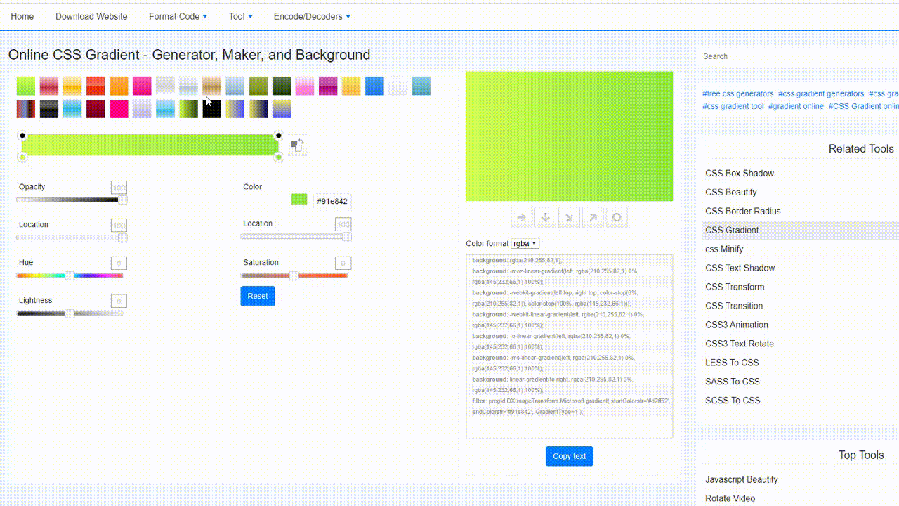 Online CSS Gradient - Generator, Maker, and Background - bfotool