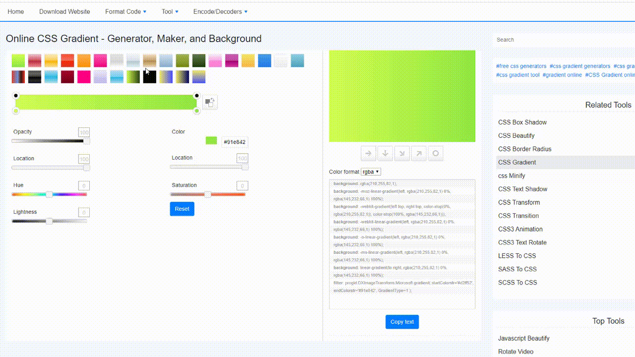 Online CSS Gradient - Generator, Maker und Hintergrund