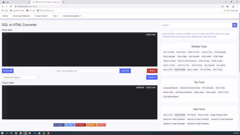 SQL-zu-HTML-Konverter