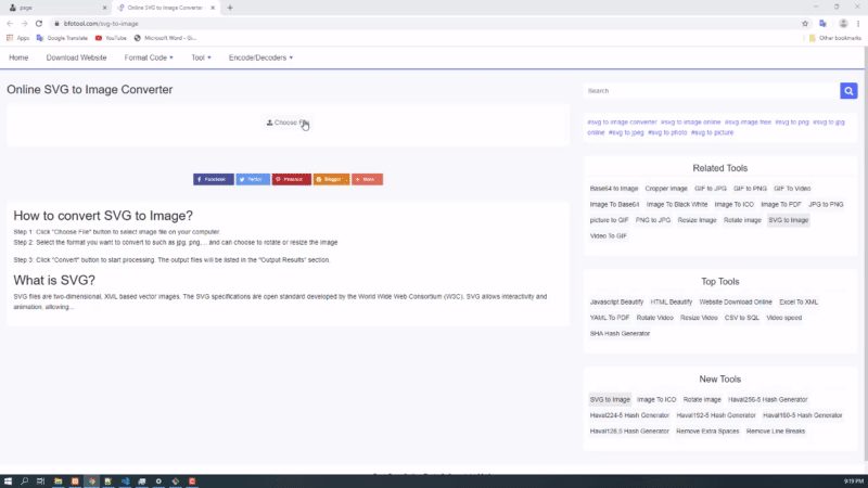 Convertitore online da SVG a immagine