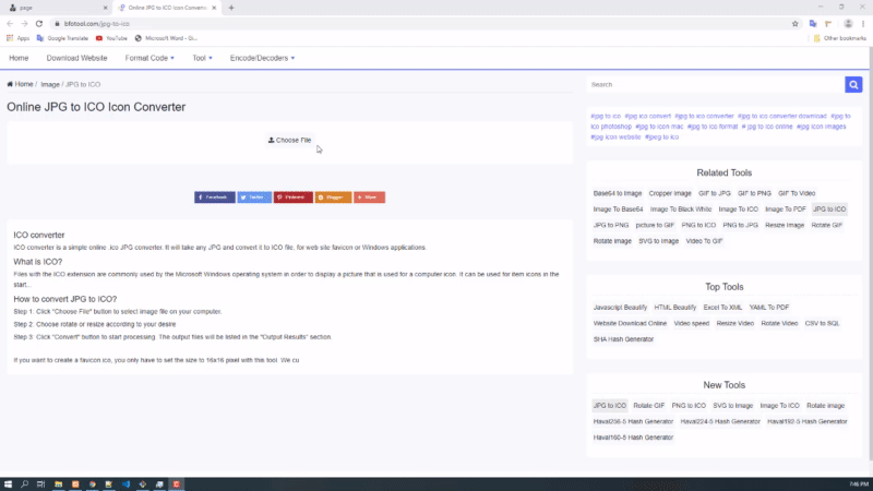 在线 JPG 到 ICO 图标转换器