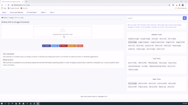 Spletni pretvornik ICO v slike