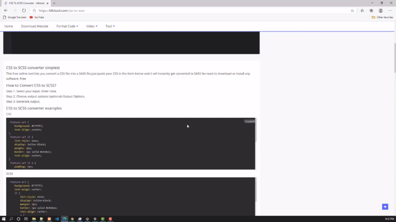 CSS నుండి SCSS కన్వర్టర్