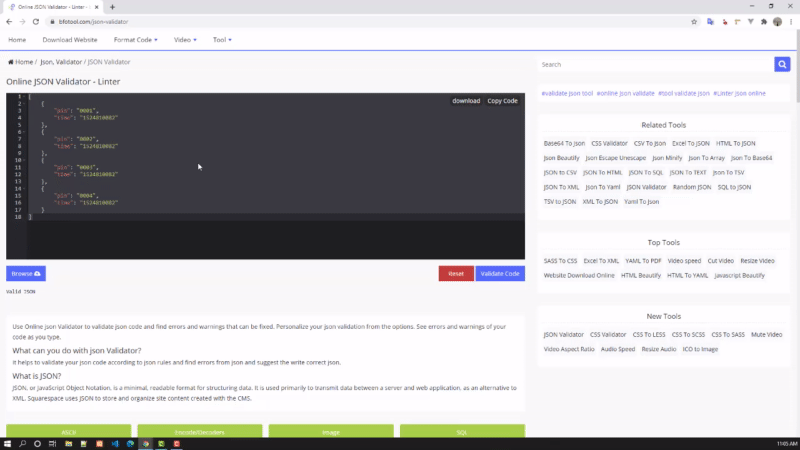 Validator JSON Online - Linter