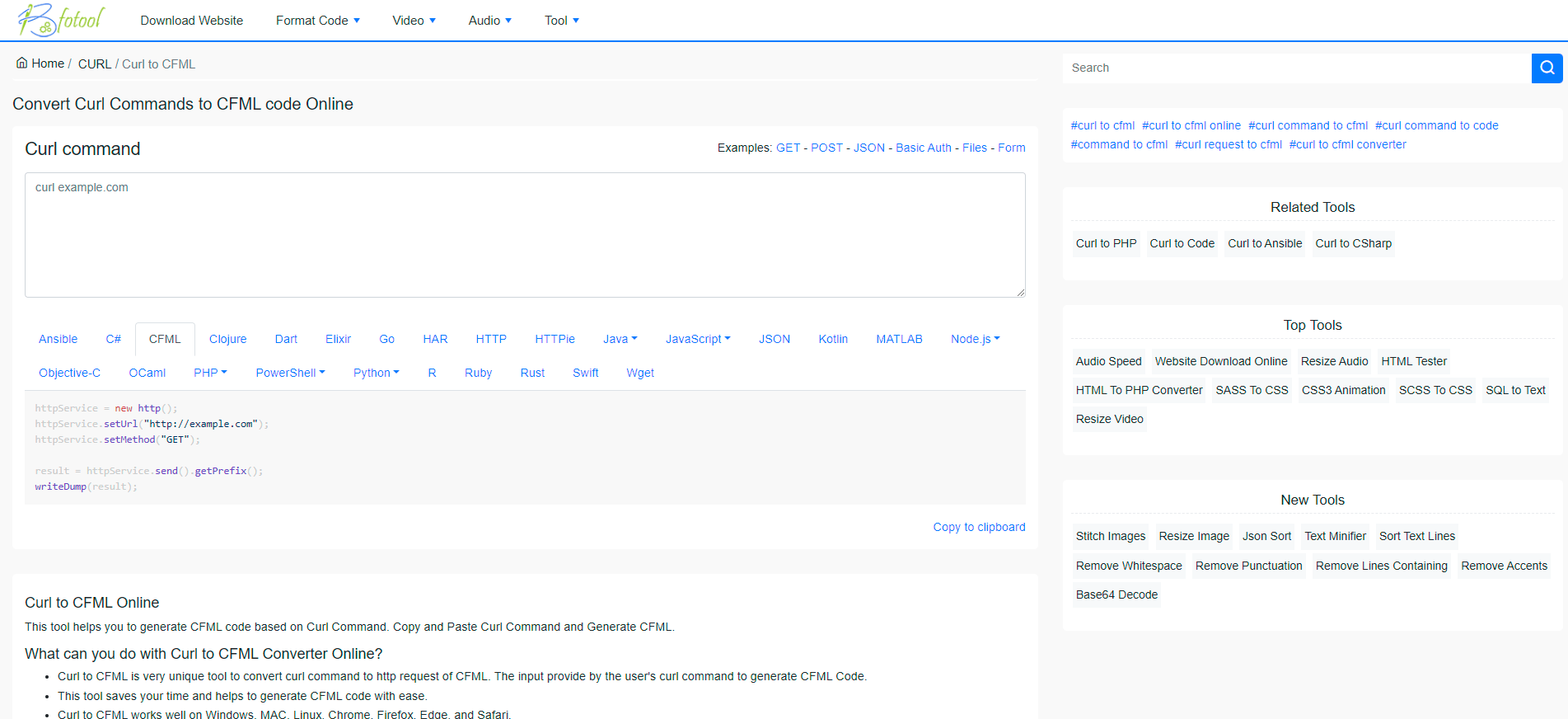 Convert Curl Commands To CFML Code Online Bfotool Convert Curl Commands To CFML Code Online Bfotool