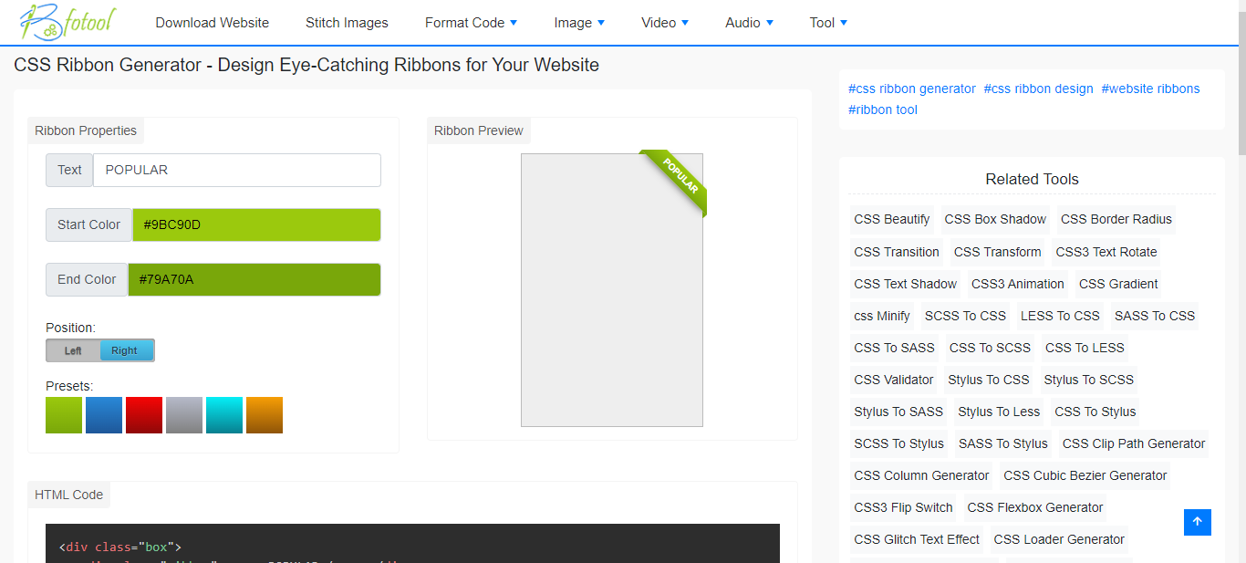 CSS Ribbon Generator - Design Eye-Catching Ribbons for Your Website ...