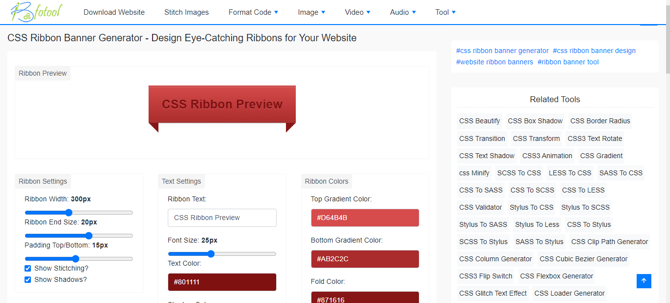 CSS Ribbon Banner Generator - Design Eye-Catching Ribbons for Your ...