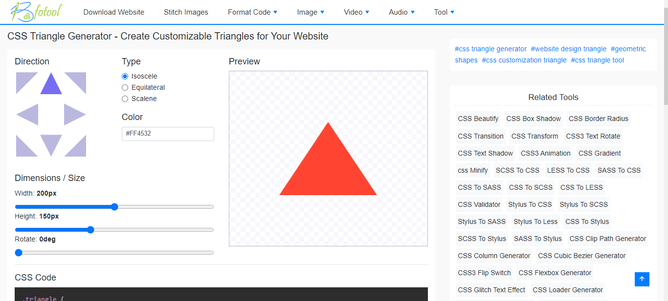 CSS Triangle Generator - إنشاء مثلثات قابلة للتخصيص لموقعك على الويب ...